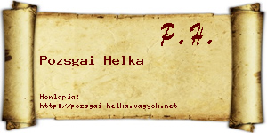 Pozsgai Helka névjegykártya